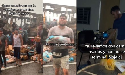TikTok: Se armó la carnita asada; pasan por sitio de accidente y les regalan 15 kilos de carne