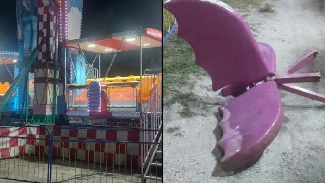 Juego mecánico se ‘desbarata’ con gente arriba en la Feria de Campeche