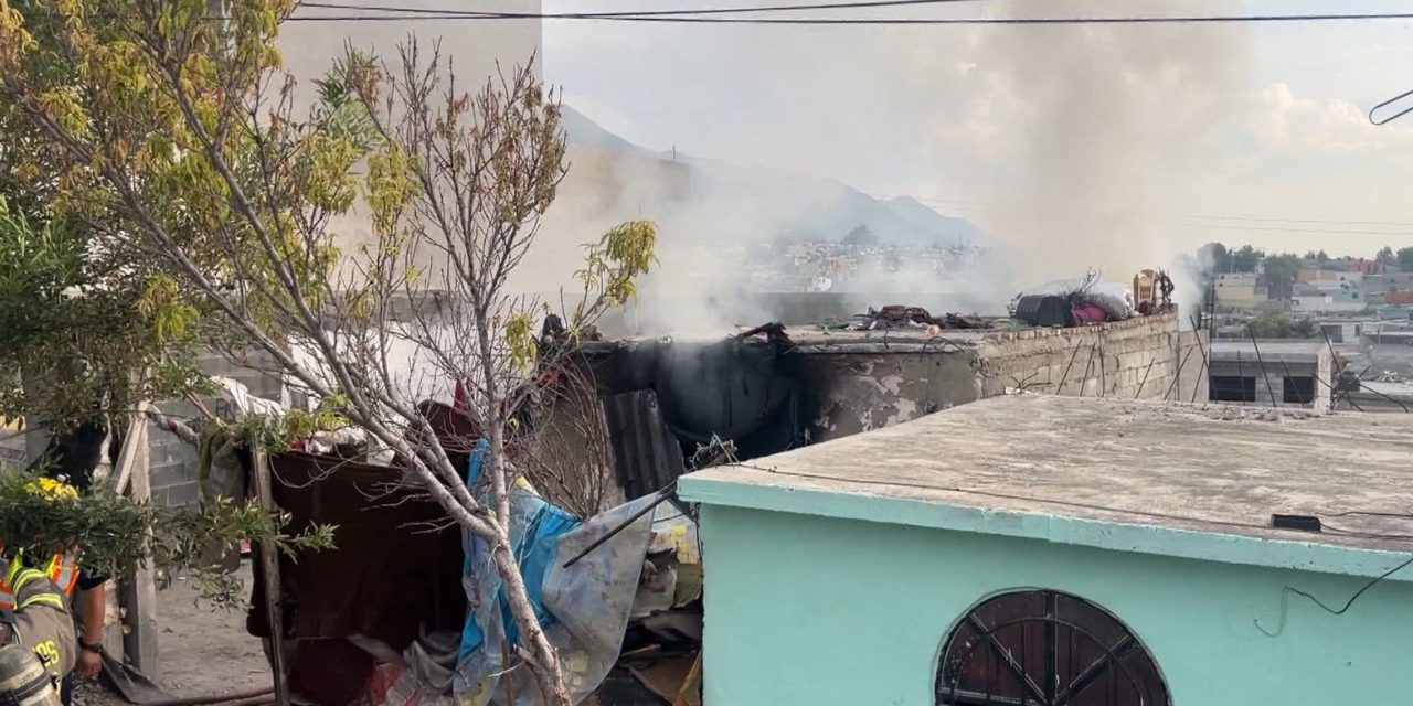 Se incendia tapia en Saltillo