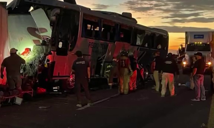 Mueren dos regios en accidente en carretera Saltillo-Torreón; más de 25 pasajeros lesionados, entre ellos, menores de edad