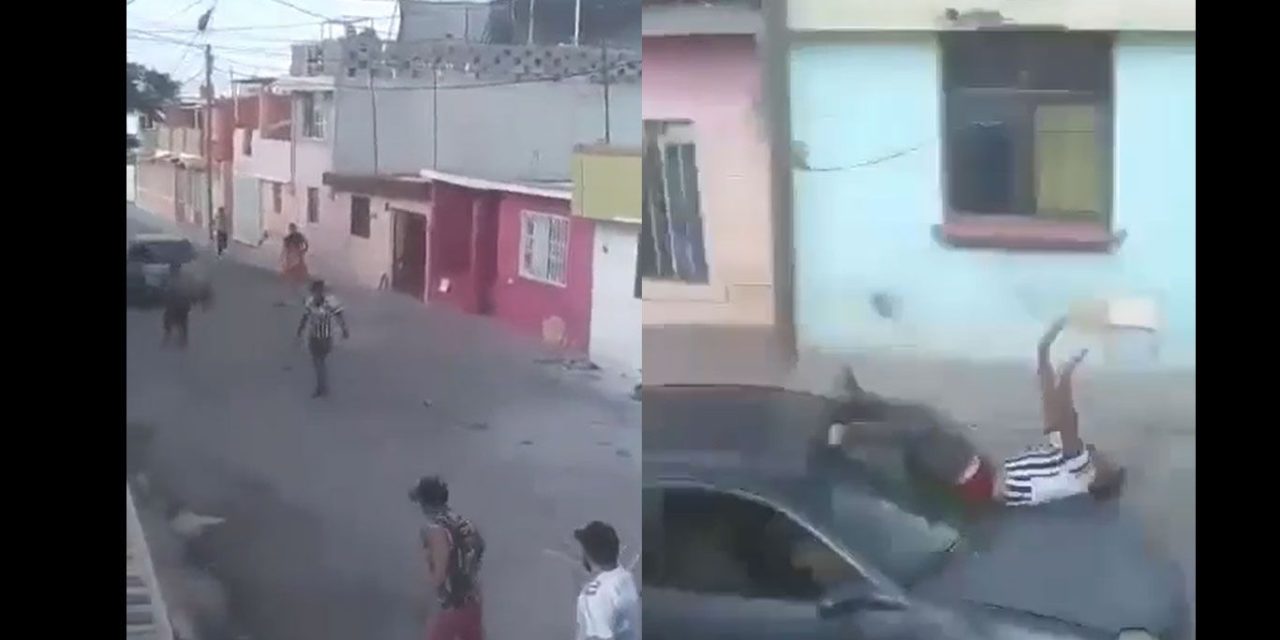 Saltillo: Momento en que atropellan a joven en riña de la colonia Bellavista (video)