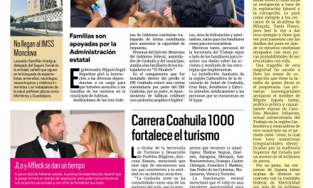 Portada Región Centro [07 de agosto de 2022] Atienden a familias en la zona de la mina en Sabinas y más…