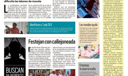 Portada Región Centro [29 de agosto de 2022] Dos años para extraer agua en ‘El Pinabete’; Festejan con callejoneada y más…
