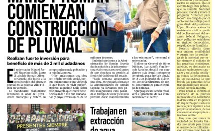 Portada Región Lagunera [30 de agosto de 2022] En equipo, MARS y Román comienzan construcción de pluvial en Torreón; Aprueban reforma a reglamento municipal; y más…