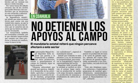 Portada RCG MEDIA [28 de agosto de 2022] No se detienen los apoyos al campo en Coahuila: MARS; Chema Fraustro apoya a ejidos en Saltillo; y más…