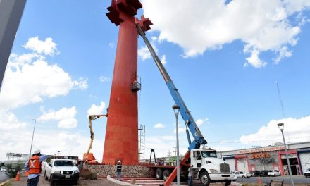 Inicia rehabilitación de escultura «Torreón al porvenir»