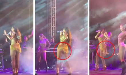 VIDEO: Se le cae la falda a Ana Bárbara en pleno concierto y da “show de más”