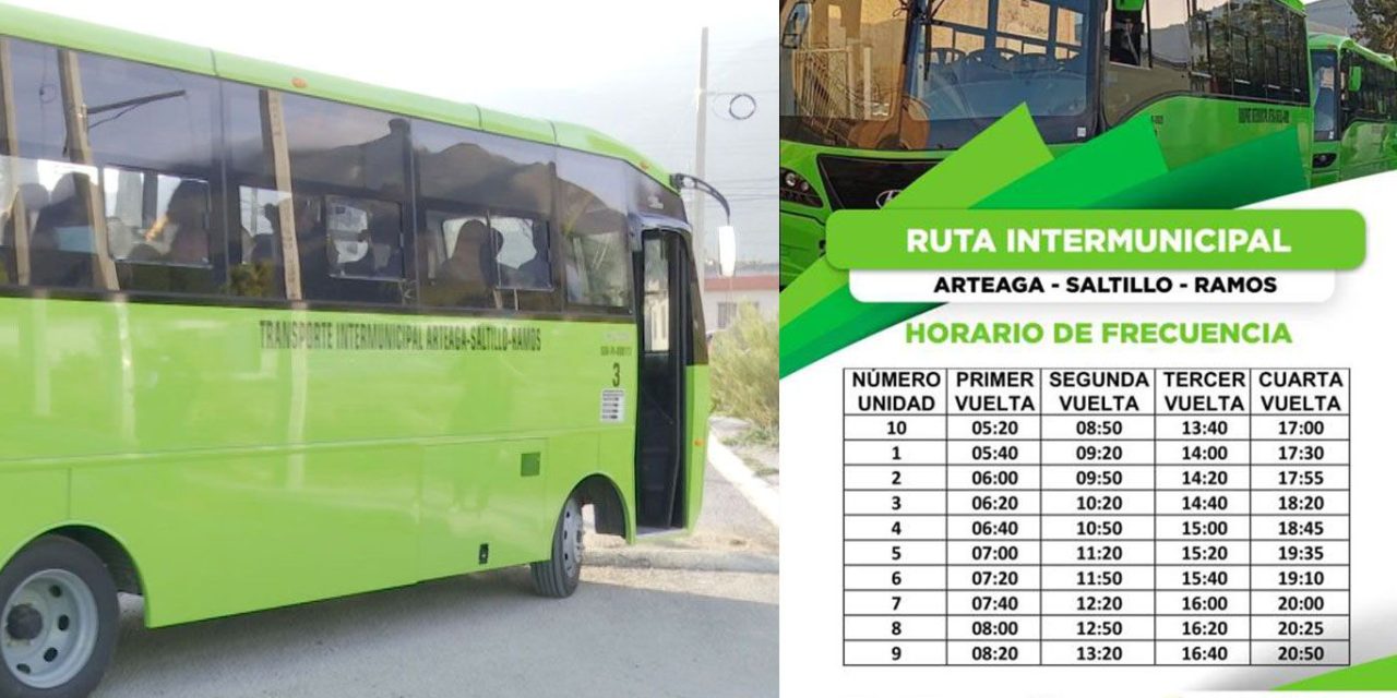 Así serán los horarios de la nueva ruta Arteaga-Saltillo
