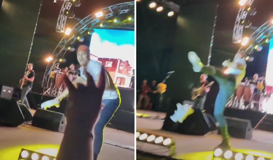 Ahora avientan peluches a José Madero y los patea en concierto (video)