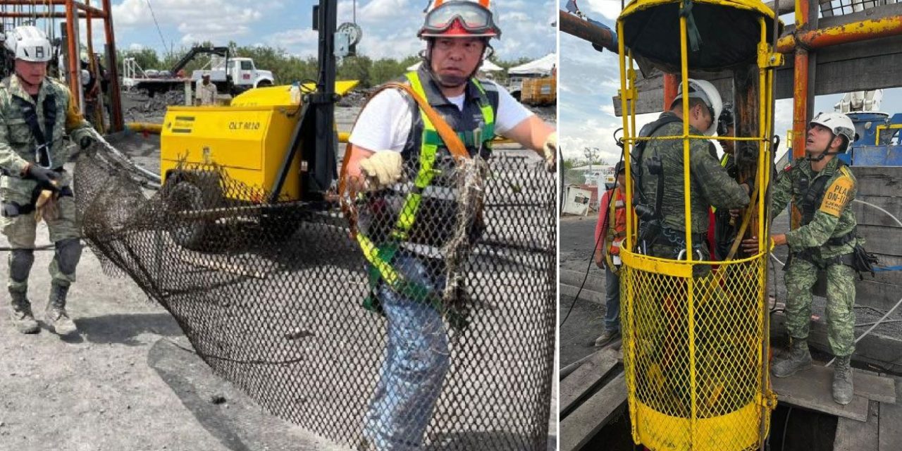 Inician retiro de material que obstruye rescate en mina de Sabinas (video)