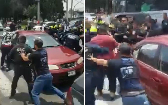 La brutal pelea entre policías y vecinos en la CDMX (video)