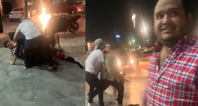 ‘¿Putazos o qué?’; Hombre baila en medio de una pelea y se hace viral