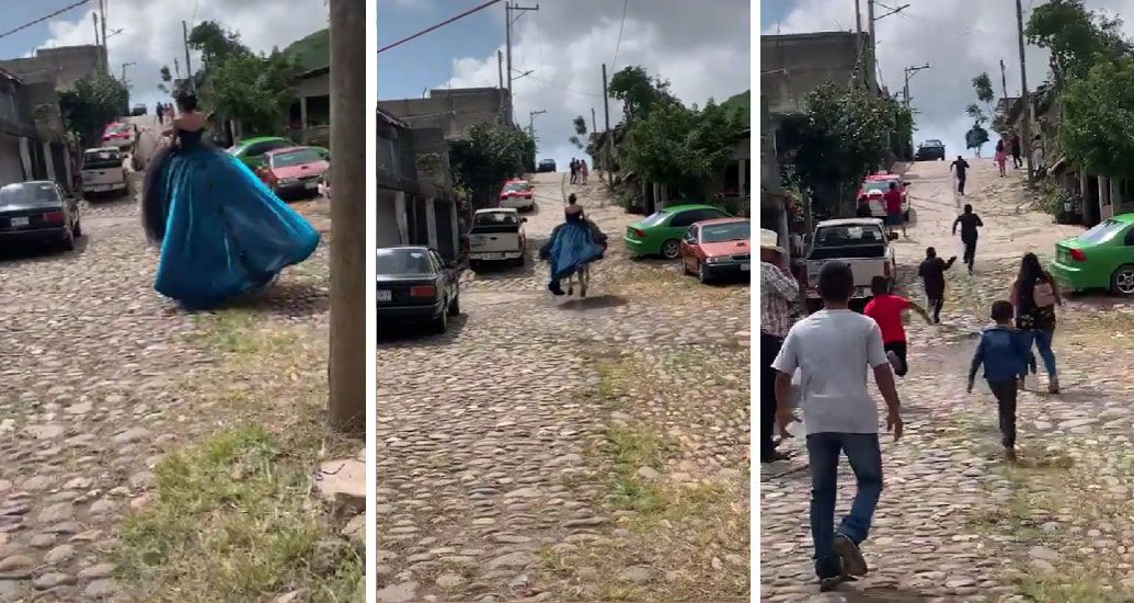 ¡Y se marchó! Caballo ‘huye’ con quinceañera encima (video)