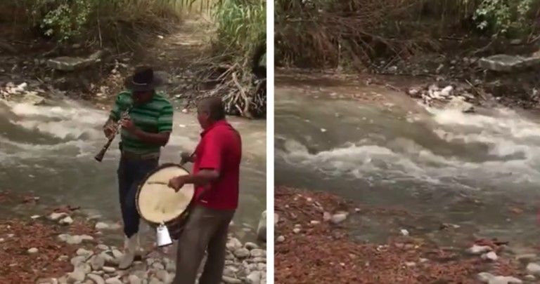 Así festejaron en Nuevo León la llegada de agua a un río (video)