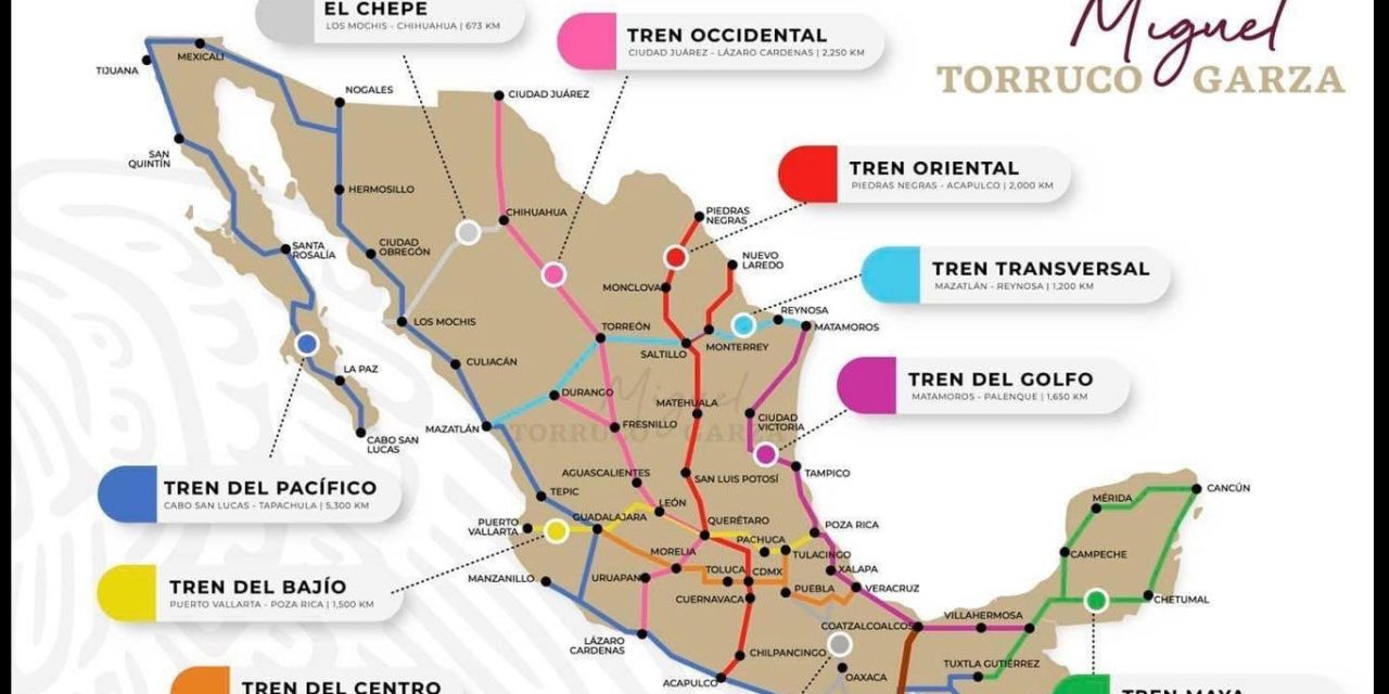 De aprobarse, estas serían las rutas del tren de pasajeros en Coahuila