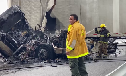 Se salva trailero de morir calcinado sobre la carretera 57 en Arteaga
