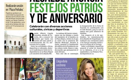 Portada Región Lagunera [2 de septiembre de 2022] Alcalde anuncia festejos patrios y de aniversario en Torreón;  Siguen atenciones por lluvias ; y más…