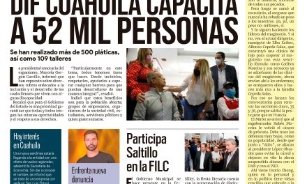 Portada RCG MEDIA [12 de septiembre de 2022] DIF Coahuila capacita a 52 mil personas; Participa Saltillo en la FILC y más…