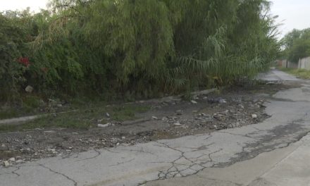 Lluvias destrozan calle de Ramos Arizpe