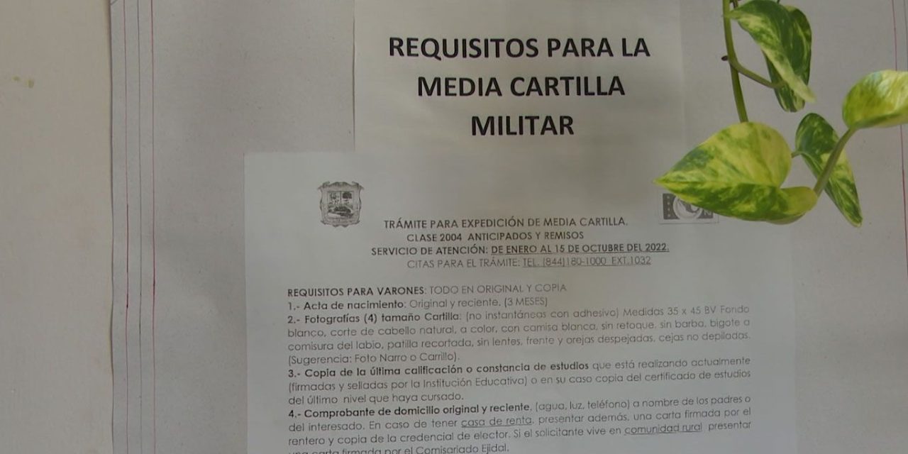 Saltillo: Invitan a tramitar Cartilla Militar