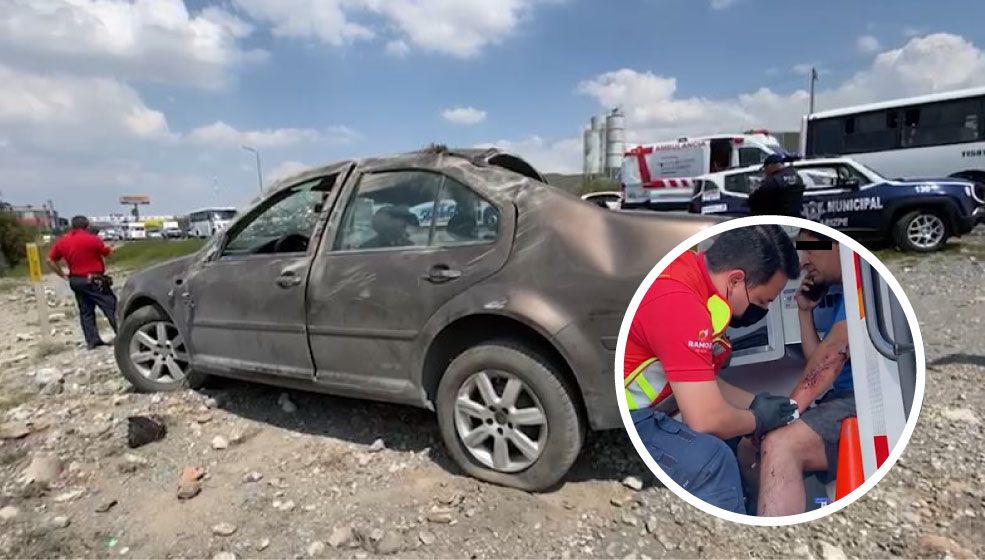 Vuelca por exceso de velocidad sobre carretera Saltillo-Monterrey