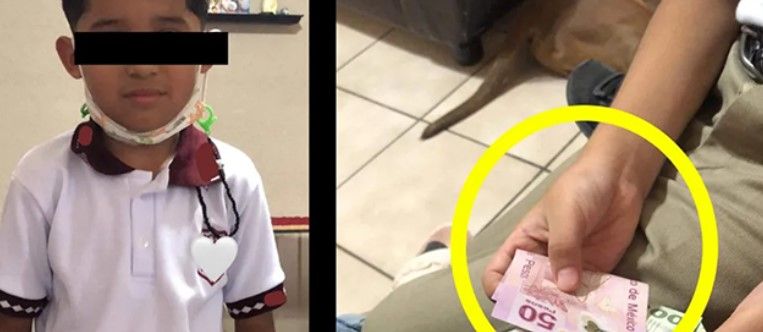 Niño va a la escuela y regresa con 500 pesos en su lonchera