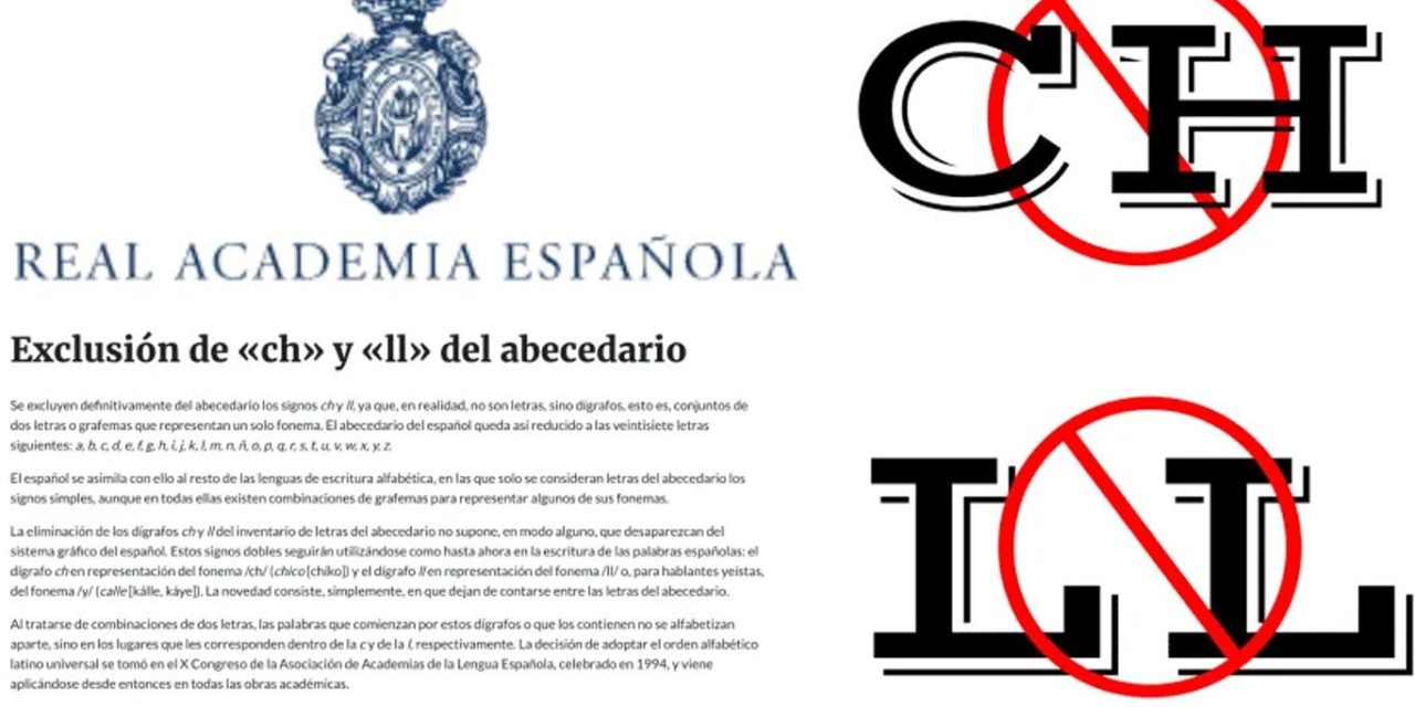 RAE elimina la ‘ch’ y la ‘ll’; abecedario queda con 27 letras