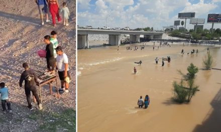 Laguneros hacen carnita asada y se meten a nadar en el río Nazas (video)