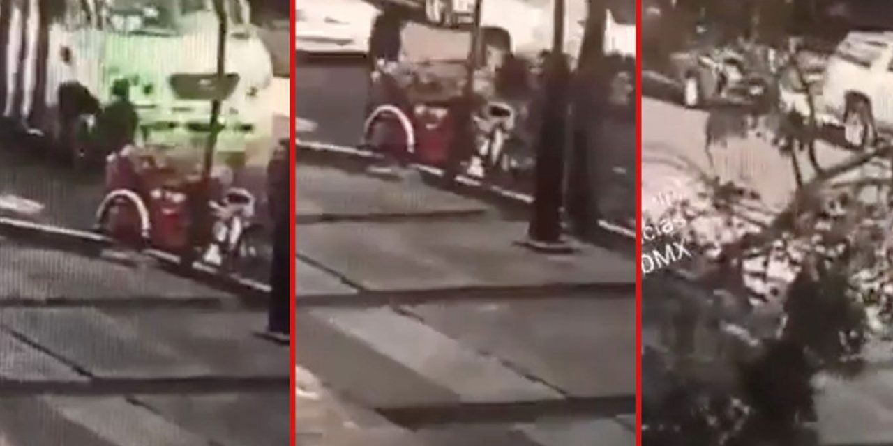 Momento en que camión arrolla y mata a tamalero en calles de la CDMX (video)