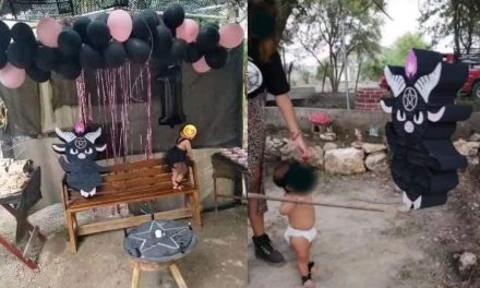 Mujer festeja cumpleaños de su hija con temática satánica