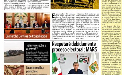 Portada Región Carbonífera [5 de octubre de 2022] Supervisan familiares trabajos en mina ‘El Pinabete’; ‘Mi gobierno respetará proceso electoral de 2023’; MARS; y más….