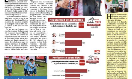 Portada Región Centro [31 de octubre de 2022] Sigue Guadiana liderando las preferencias de Morena rumbo al 2023; La lucha es permanente y más….