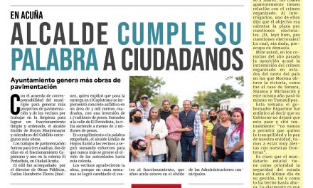 Portada Región Fronteriza [16 de octubre de 2022] Alcalde cumple su palabra a ciudadanos en Acuña; Rinde protesta PRI MX en Acuña; y más…