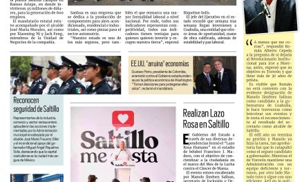 Portada RCG MEDIA [20 de octubre de 2022] MARS y Chema Morales inauguran planta en RA; La ciudad embellece con «Saltillo Me Gusta»: Chema Fraustro; y más…