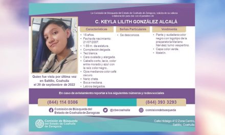 Saltillo: Keila ya está segura; había viajado de forma voluntaria a Jalisco