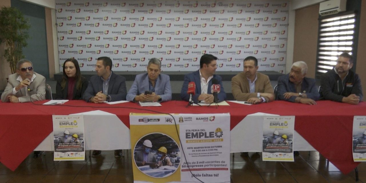 Anuncian 5ª Feria del Empleo en Ramos Arizpe