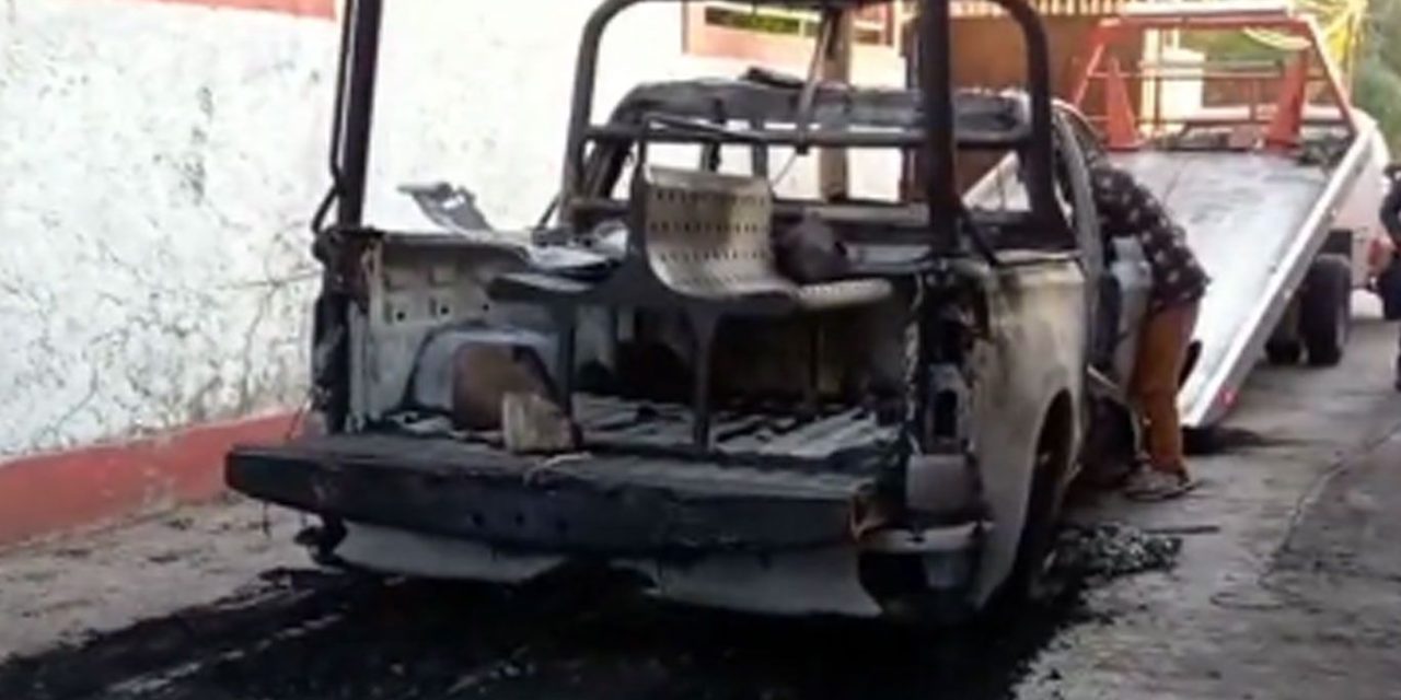 Queman camioneta y retienen a agentes de Guardia Nacional en Hidalgo