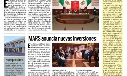 Portada Región Carboníefra [9 de noviembre de 2022] Aprueban en Coahuila Gobierno de coalición; MARS entrega patrullas a Múzquiz y más…