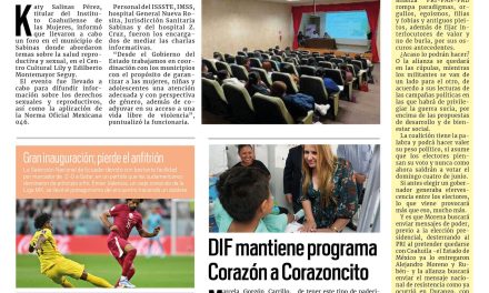 Portada Región Carbonífera [21 de noviembre de 2022] ICM realiza foro sobre salud sexual; atienden a ciudadanos por frío y más…