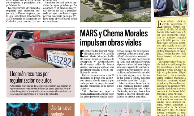 Portada Región Centro [18 de noviembre de 2022] Construirán nuevo parque industrial en Frontera; revisarán amparo a favor de la directora y más…