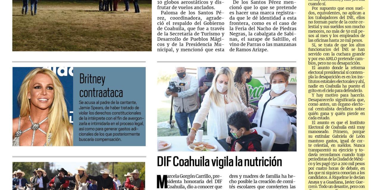 Portada Región Fronteriza [14 de noviembre de 2022] Un éxito, el evento Acuña Vuela; piden no dejar cubrebocas y más…
