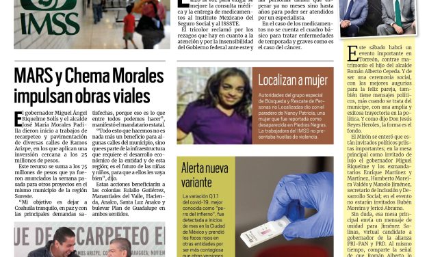 Portada Región Fronteriza [18 de noviembre de 2022] Exigen mejora de servicio en IMSS Acuña; fomentan la cultura del reciclaje y más…