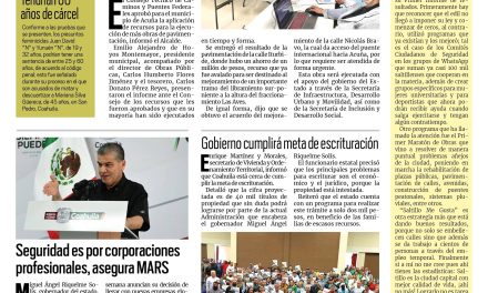 Portada Región Fronteriza [20 de noviembre de 2022] Aprueban más pavimentación en calles en Acuña; Un Buen Fin bajo control, con oper; y más….