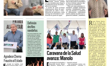 Portada RCG MEDIA [3 de noviembre de 2022] En coordinación beneficios llegan a todos: MARS; agradece Chema al Estado; y más…