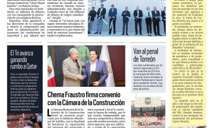 Portada RCG MEDIA [10 de noviembre de 2022] MARS inaugura quinta planta de Martinrea; Chema Fraustro firma convenio con la Cámara de la Construcción y más…