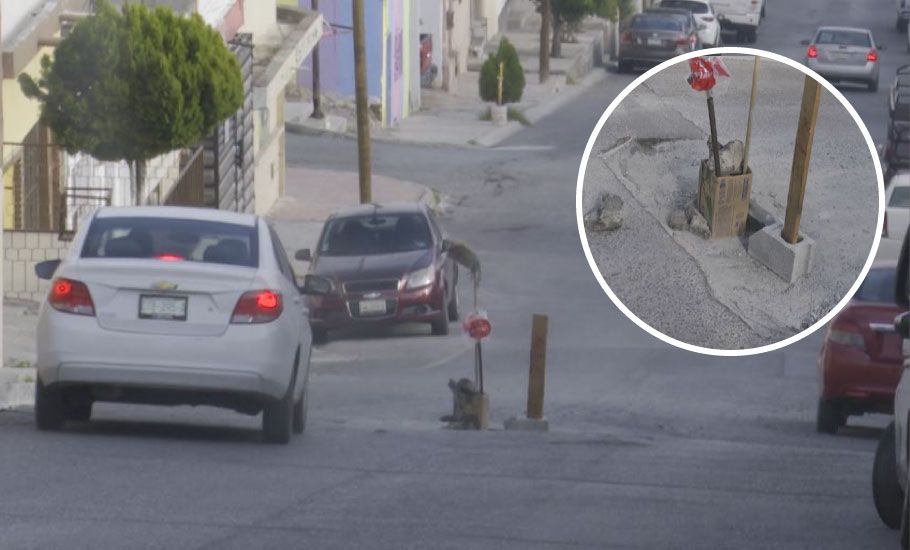 Bache es causa de accidentes en el barrio Ojo de Agua de Saltillo