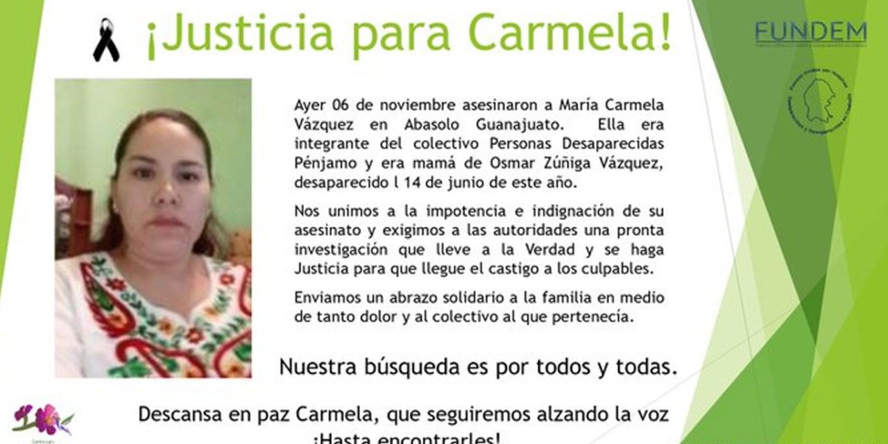 Le quitan la vida a María Carmela, madre buscadora, en Guanajuato