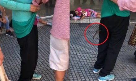 Video: Rata se le sube a una mujer mientras hacía fila para entrar al banco
