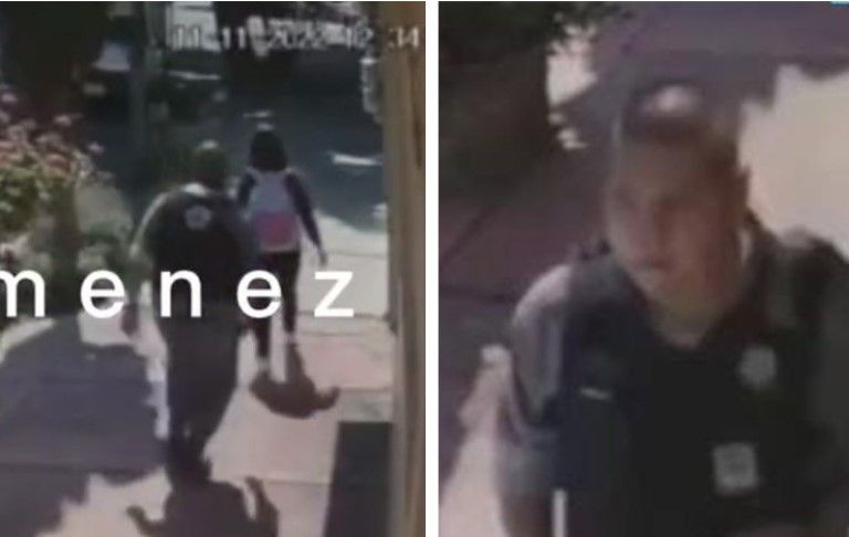 Video: Uniformado se acerca por atrás de una niña, le da una nalgada y se echa a correr