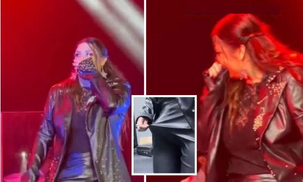 ¡Ups! Yuridia cantó con pantalón al revés en concierto y no puede con la risa